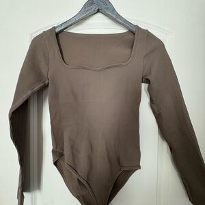 Brown Long Sleeve Bodysuit